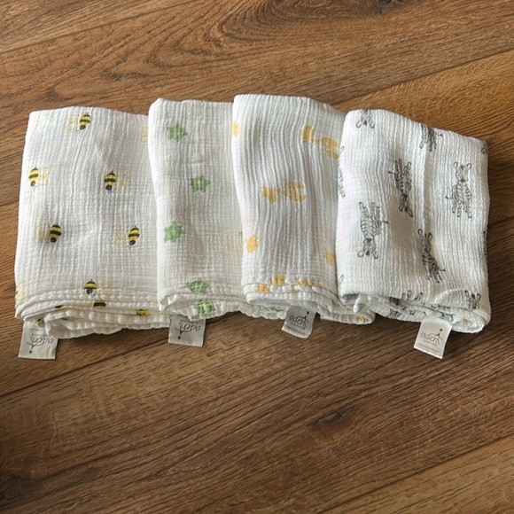 Lot 4 Aden+ Anais Toddler/Infant Organic Muslin Cotton Animal Swaddle blankets - Picture 1 of 5